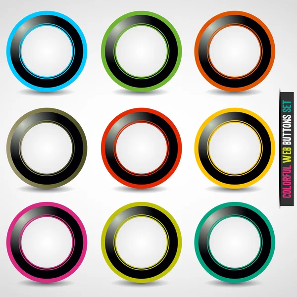 Ensemble de boutons Web colorés — Image vectorielle