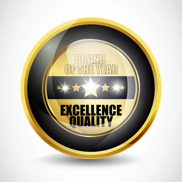 Merk van de jaar '' Excellence kwaliteit '' knop — Stockvector