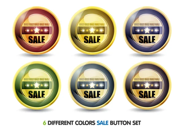 Colorful Sale button Set — Stock Vector