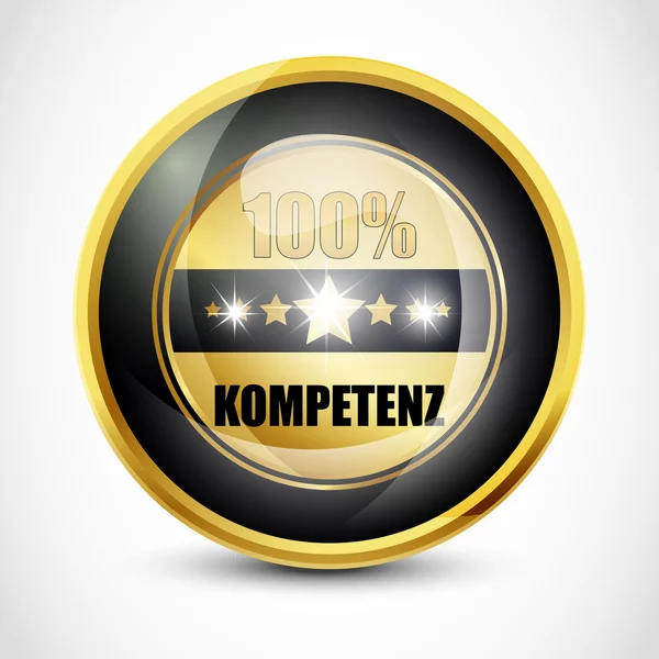 100% Kompetenz Button — Stock Vector