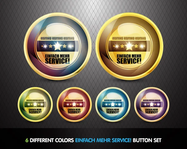 Conjunto de botões de serviço colorido Einfach Mehr — Vetor de Stock