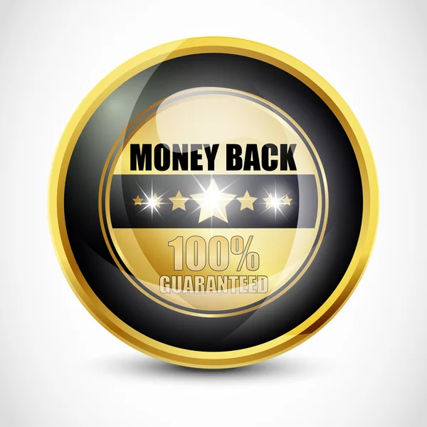 100% garanterat pengar tillbaka-knappen — Stock vektor
