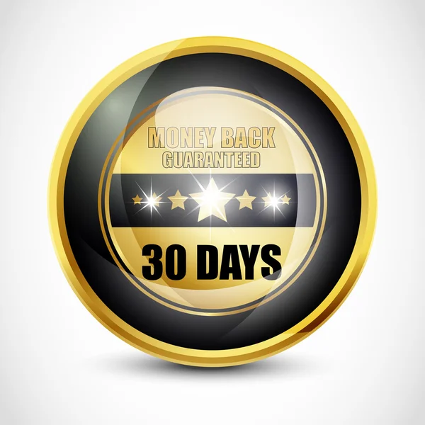 Dinero de vuelta garantizado '30 Días' botón — Archivo Imágenes Vectoriales