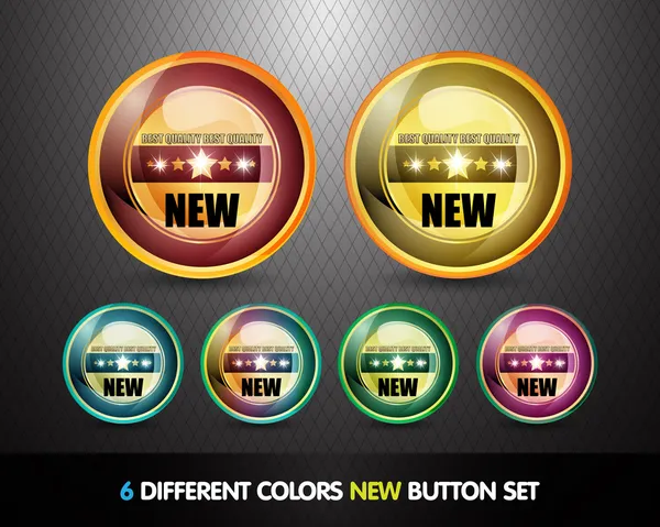 Colorful 'New' Button Set — Stock Vector