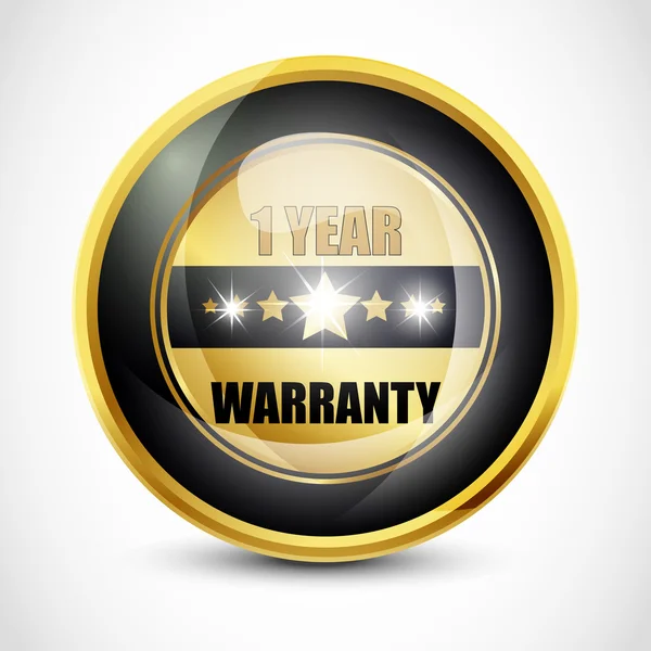 stock vector One Year Warranty Button