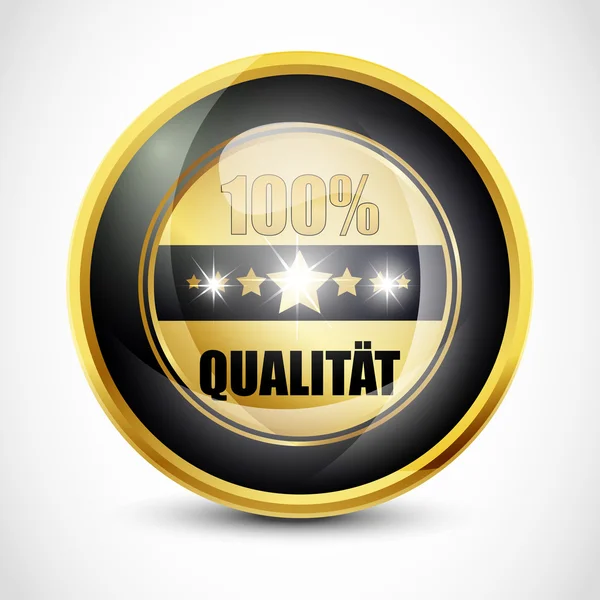 100% Qualitat Button — Stock Vector