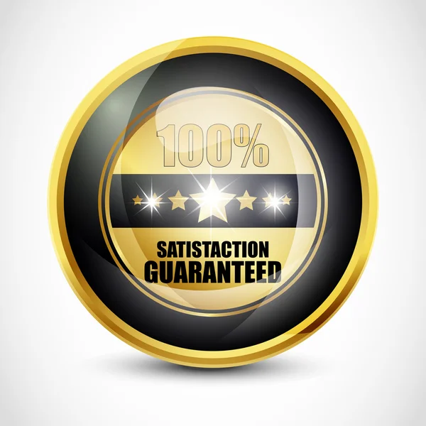 Botão de garantia de satisfação de 100% —  Vetores de Stock
