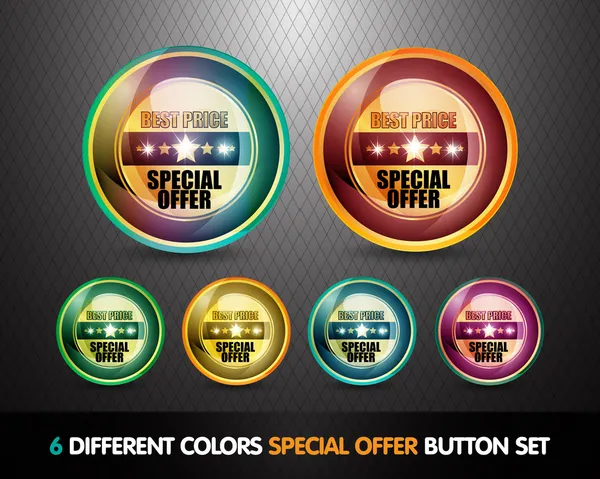 stock vector Colorful Special Offer 'Best Price' Button Set