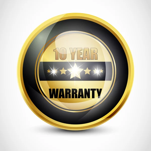 stock vector Ten Year Warranty Button