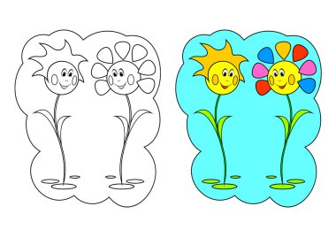 The picture for coloring. Flowers. clipart