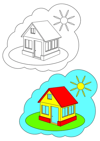The picture for coloring. Home. — Stock Vector
