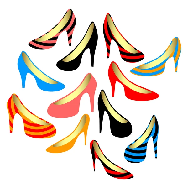 Women's shoes on a white background. — Stock Vector