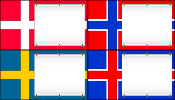 Dánia, Norvégia, Izland. — Stock Vector