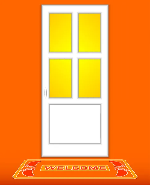 Κλειστή πόρτα. πορτοκαλί. — Διανυσματικό Αρχείο