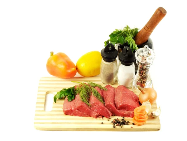 Raw meat and spice — Stock Photo, Image
