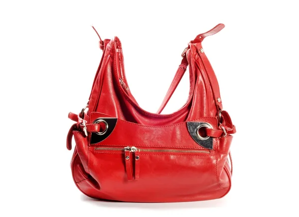 Красная кожаная сумка — стоковое фото