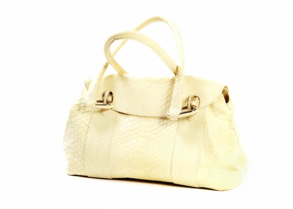 Golden leather purse — Stock Photo, Image