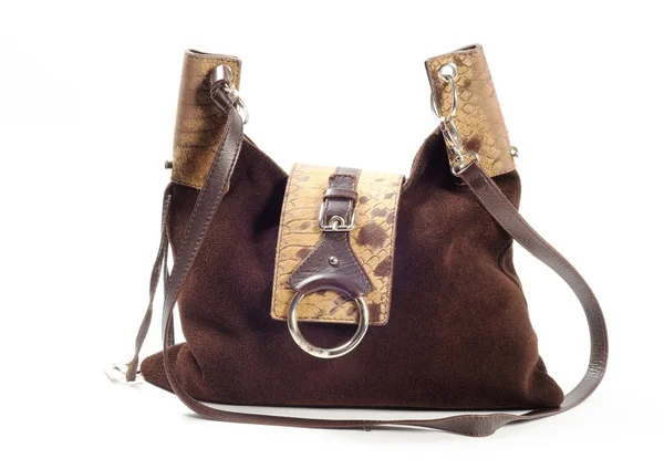 Handtasche aus braunem Leder — Stockfoto