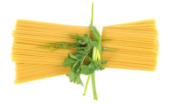 Ett gäng rå spaghetti — Stockfoto