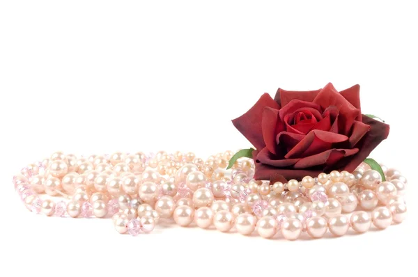 珍珠和花 — 图库照片