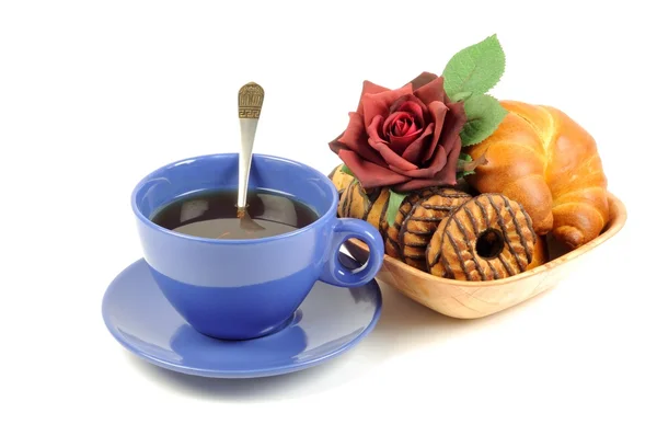 Chá preto e doces — Fotografia de Stock