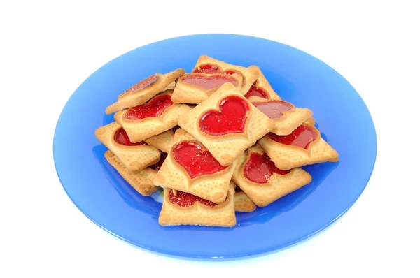 Cookies met rood hart — Stockfoto