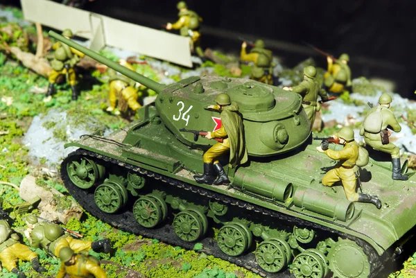 Tank gyalogság a világháború idején — Stock Fotó