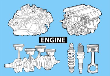 Vector engines clipart