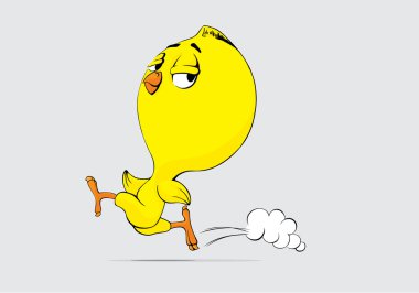 Hand draw running chicken clipart