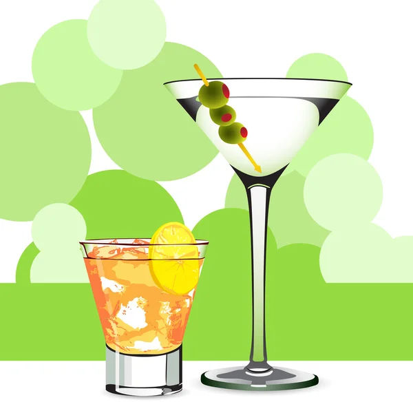 Martini ve kokteyl — Stok Vektör