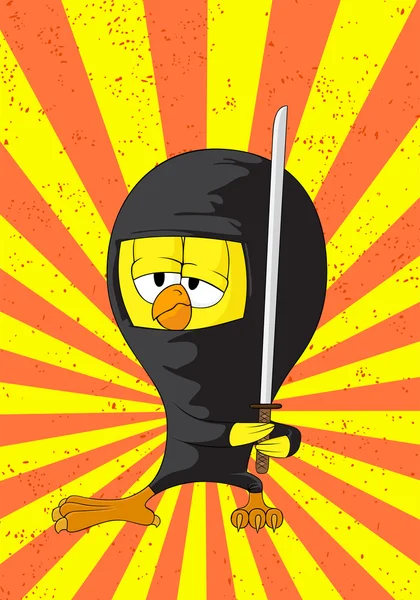 Pintainho ninja desenhos animados — Vetor de Stock
