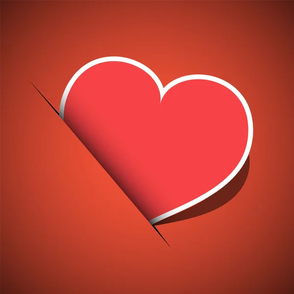 Rood hart — Stockvector