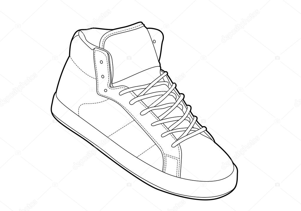 clique shoe outline template