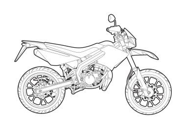 Vector outline motorcycle clipart