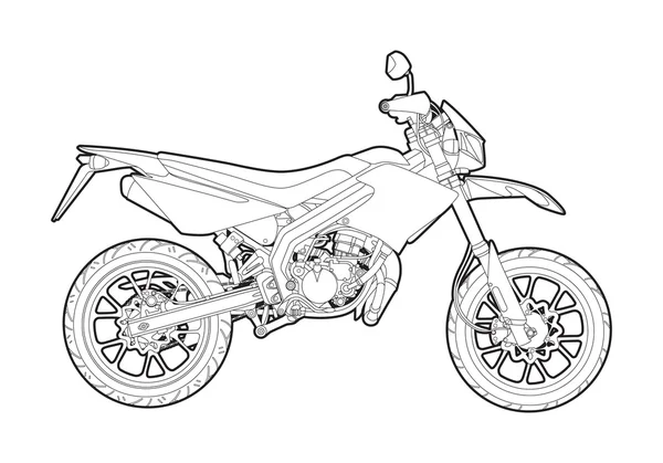 Vector contorno motocicleta — Vector de stock