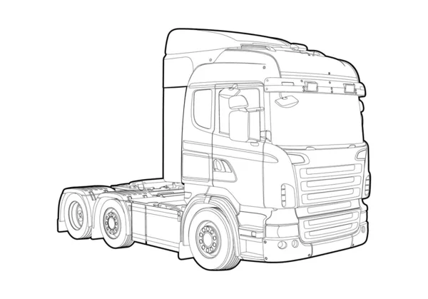 stock vector Outline truck