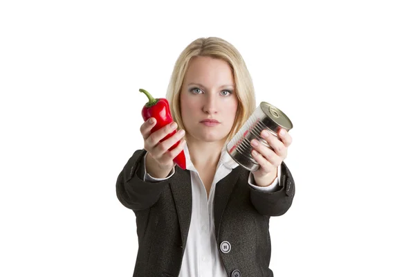 stock image Food Canning Business Woman Concept