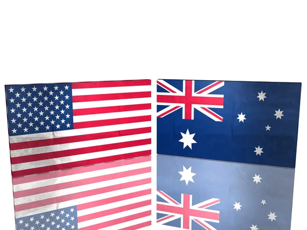 美国和澳大利亚的国旗 — 图库照片