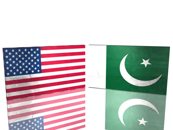 USA and Pakistan flags — Stock Photo, Image