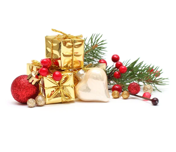 Christmas gift isolated on white background — Stock Photo, Image