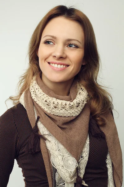 Smiling woman - beautiful face close-up — Stock Photo, Image