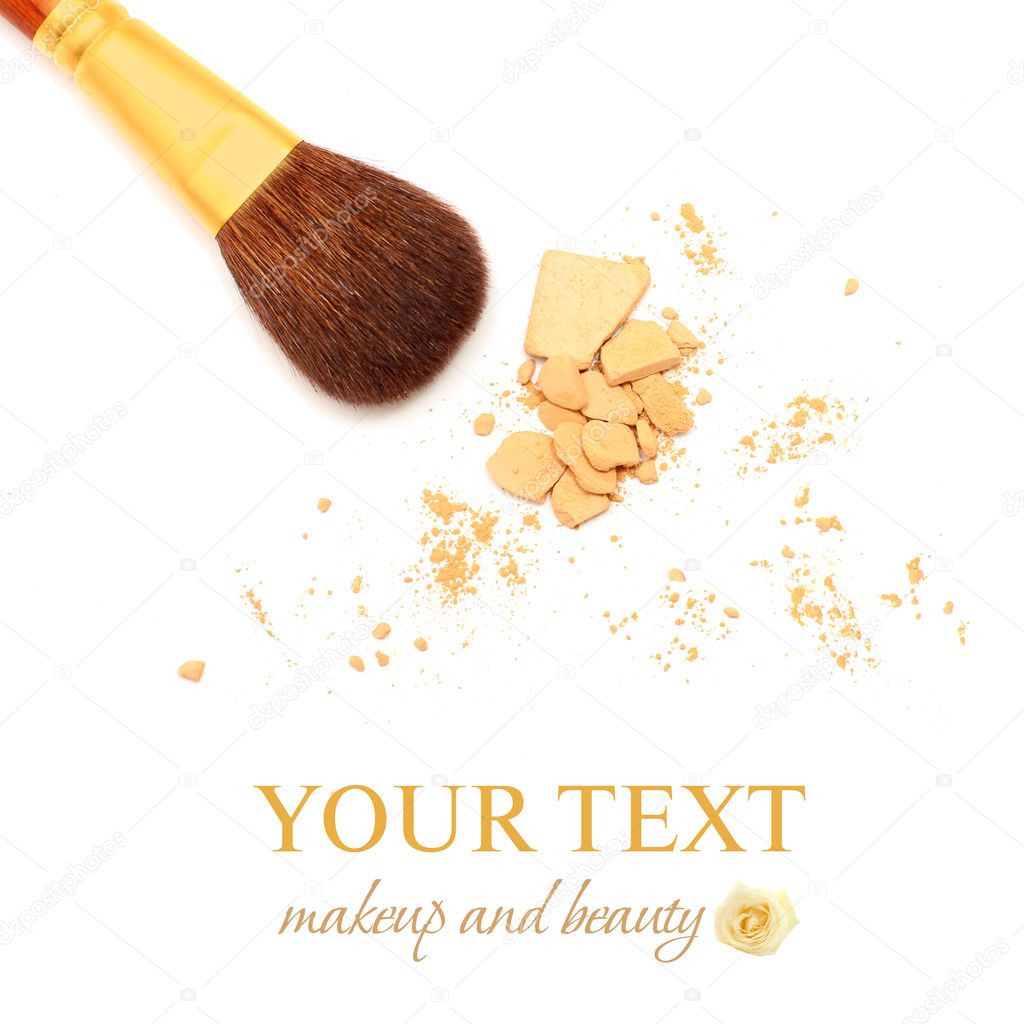 Make-up brush isolated - beauty salon background