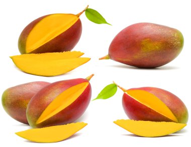 Mango isolated on white - fruit set clipart