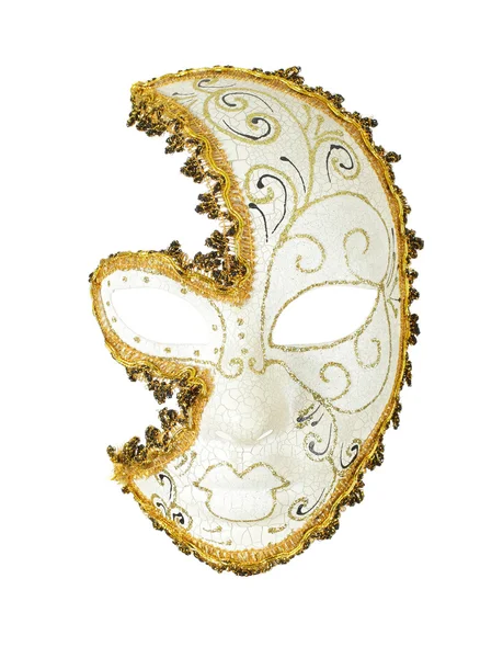 Máscaras venezianas - objeto de arte carnavalesca isolado em branco — Fotografia de Stock
