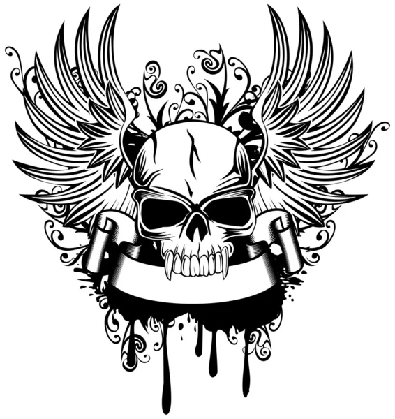 Skull with wings 1 Royalty Free Stock Vectors