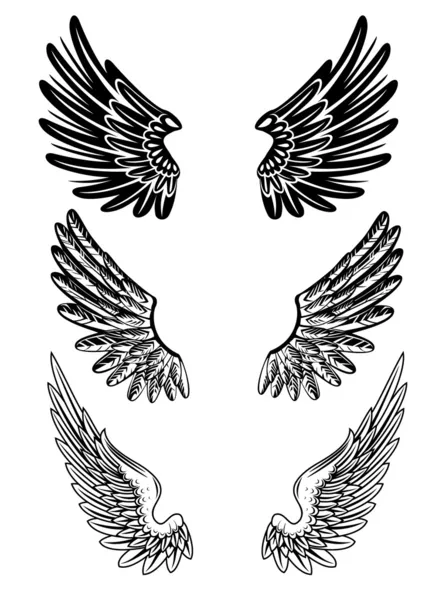 Wings set Stock Vector