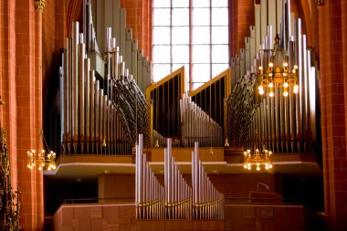 Old organ in christian church clipart