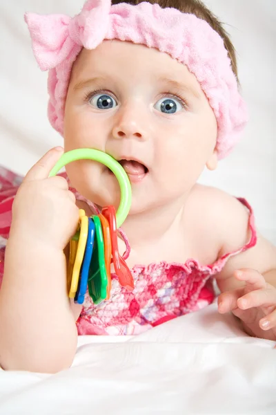 Aranyos kis baba lány — Stock Fotó
