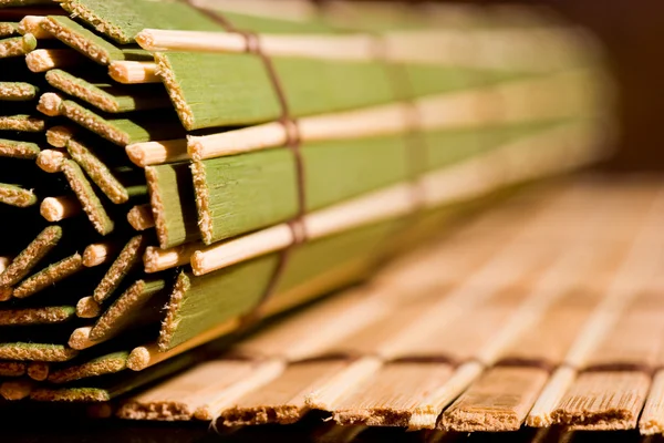 Spiraalsnoer bamboe mat — Stockfoto