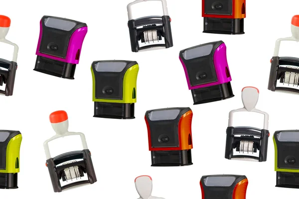 Selos de escritório multicoloridos textura sem costura — Fotografia de Stock